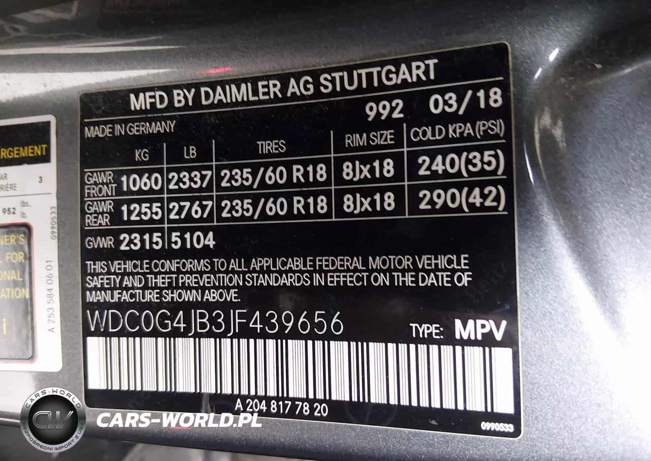 2018 Mercedes-Benz Glc 300 VIN:WDC0G4JB3JF439656 - 9