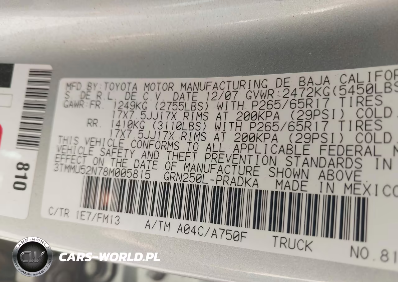 2008 Toyota Tacoma Base V6 VIN:3TMMU52N78M005815 - 9