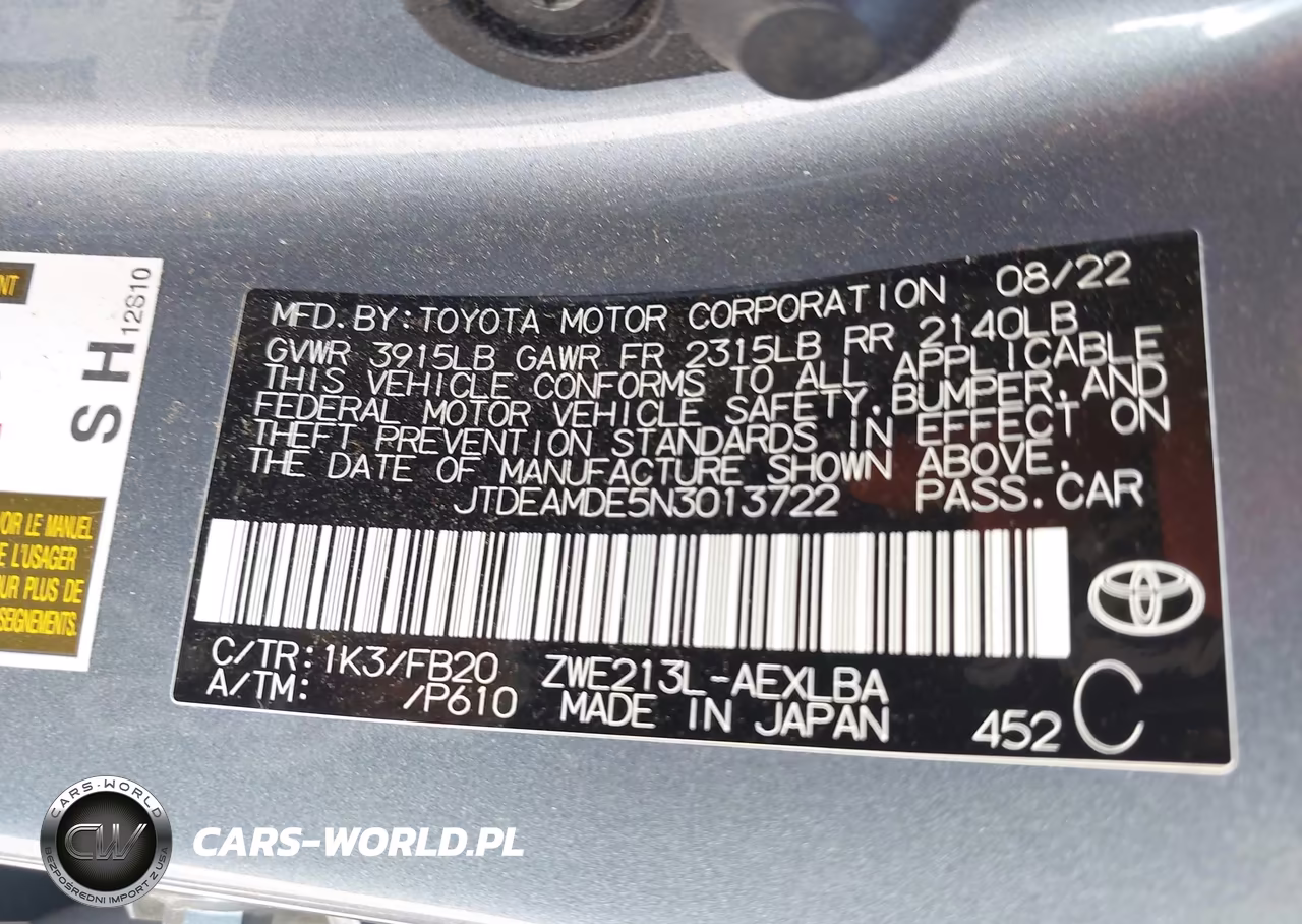 2022 Toyota Corolla Hybrid Le VIN:JTDEAMDE5N3013722 - 9
