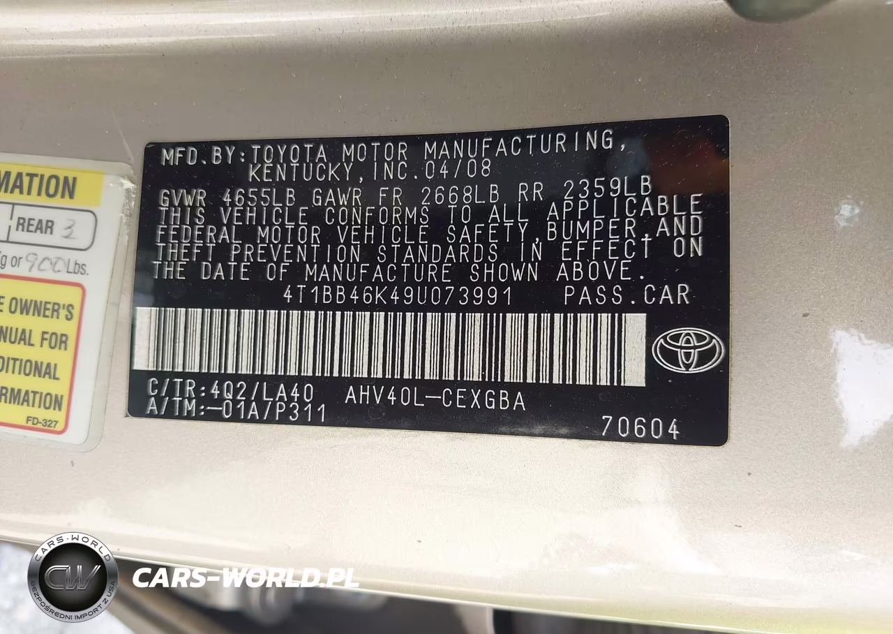 2009 Toyota Camry Hybrid VIN:4T1BB46K49U073991 - 9