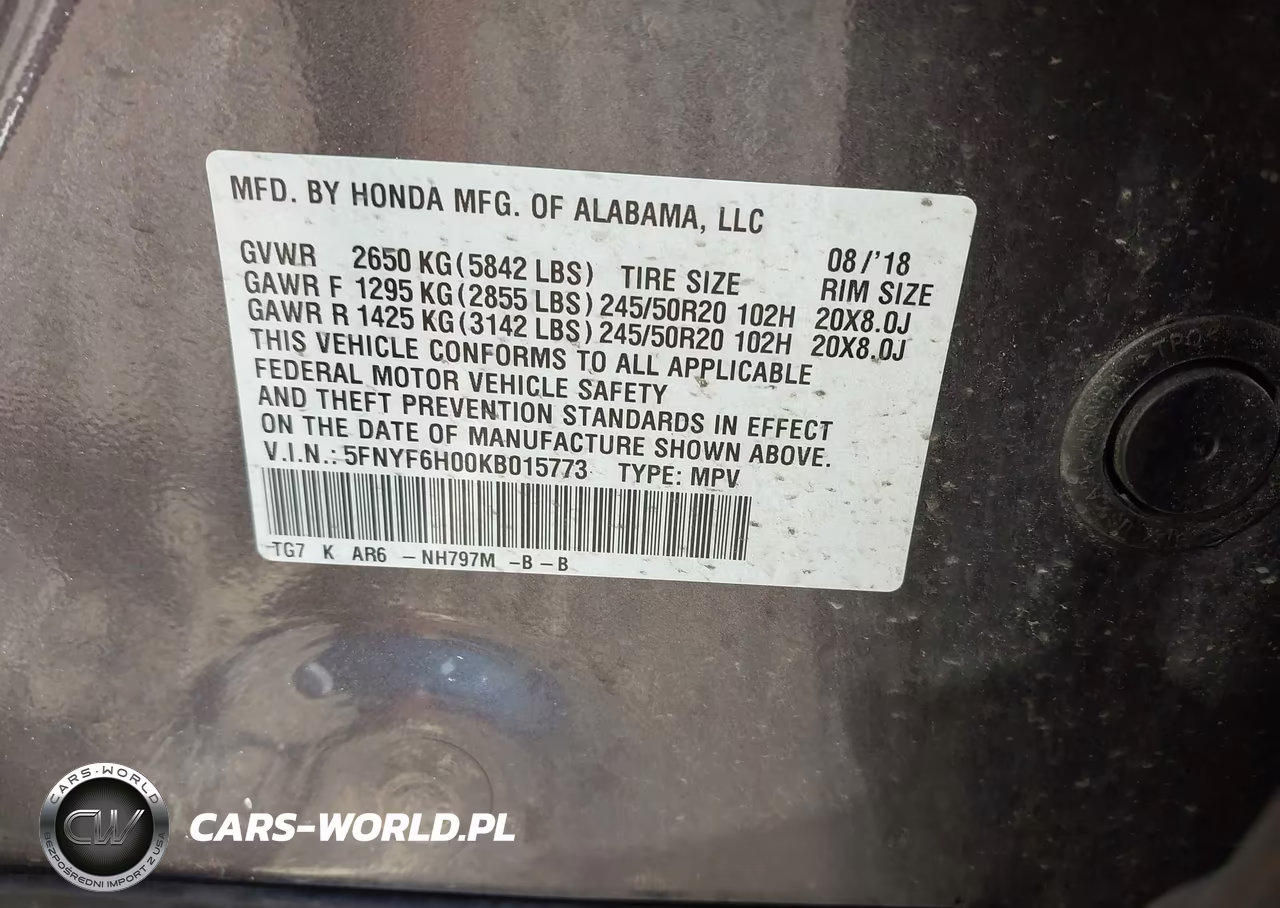 2019 Honda Pilot Elite VIN:5FNYF6H00KB015773 - 9