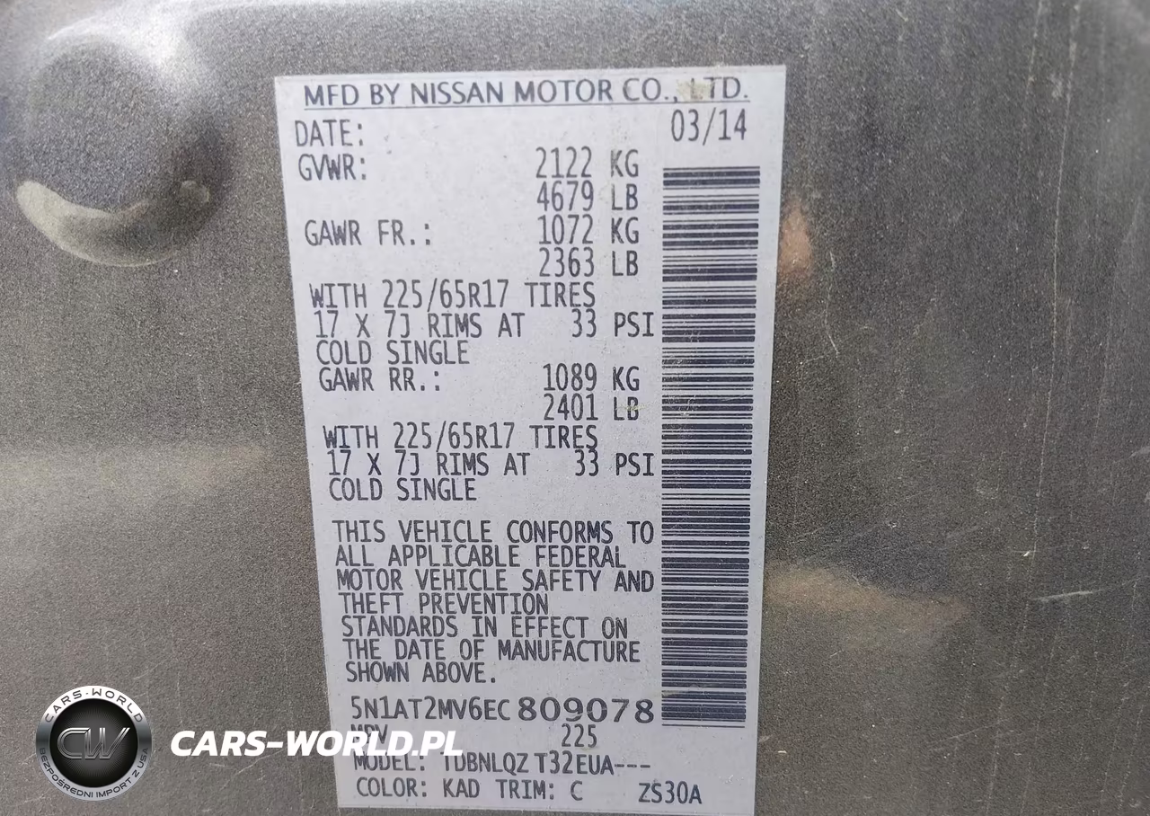 2014 Nissan Rogue Sv VIN:5N1AT2MV6EC809078 - 9