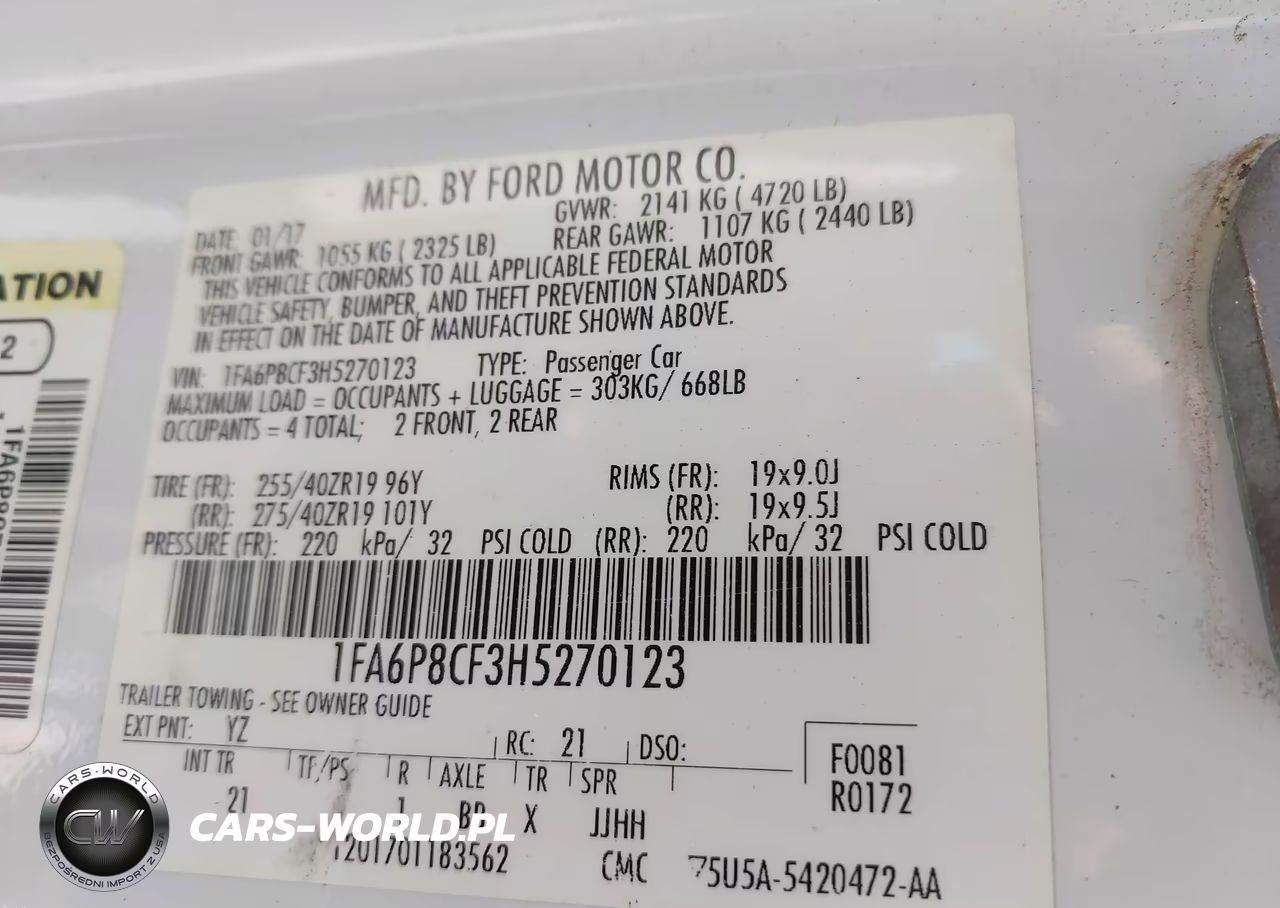 2017 Ford Mustang Gt VIN:1FA6P8CF3H5270123 - 9