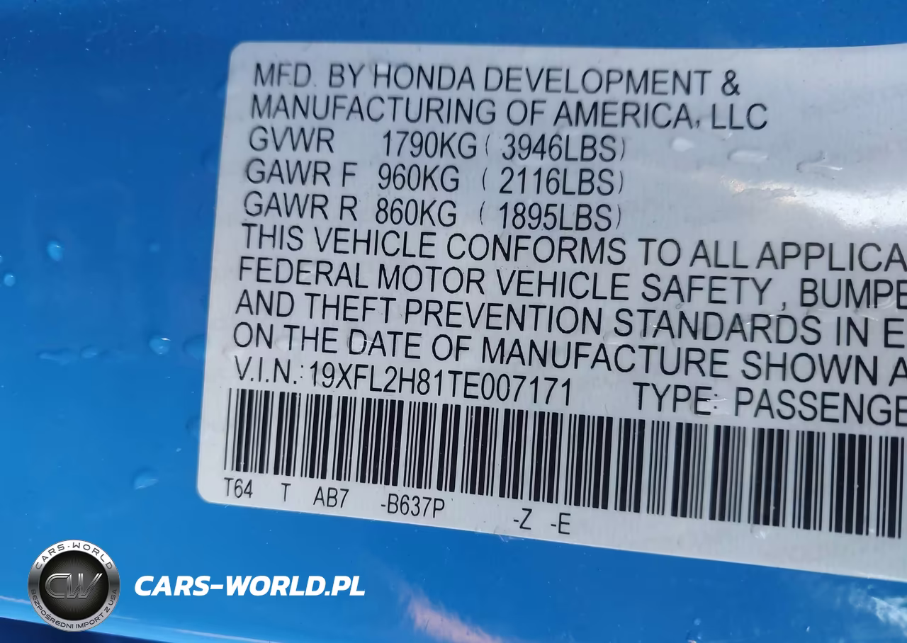 2026 Honda Civic Sport VIN:19XFL2H81TE007171 - 9