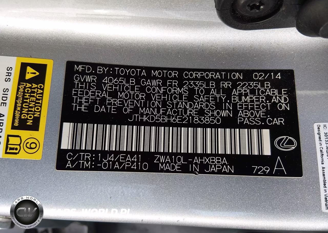 2014 Lexus Ct 200H VIN:JTHKD5BH6E2183850 - 9