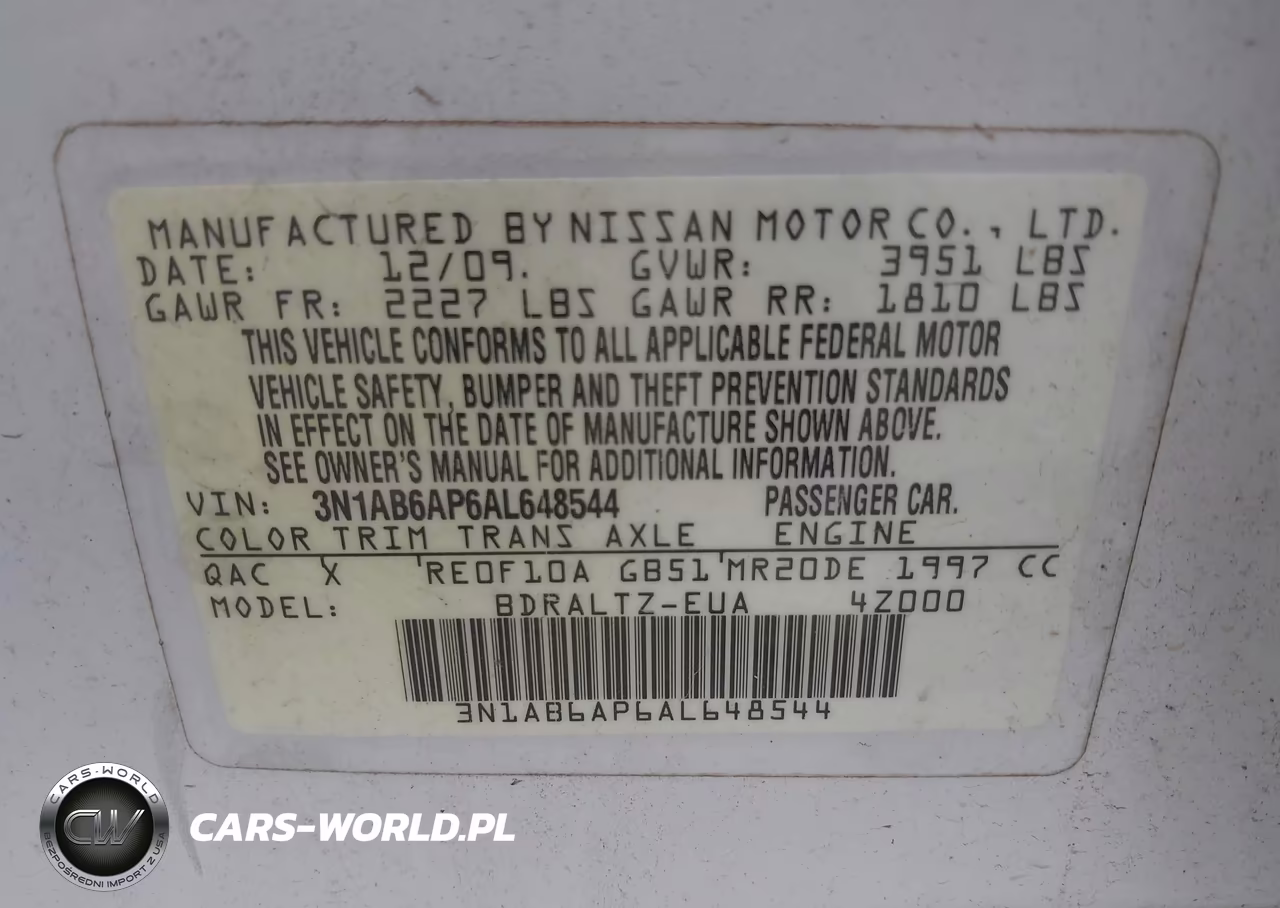 2010 Nissan Sentra 2.0S VIN:3N1AB6AP6AL648544 - 9