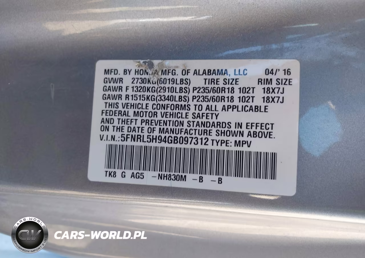 2016 Honda Odyssey Touring-Touring Elite VIN:5FNRL5H94GB097312 - 9