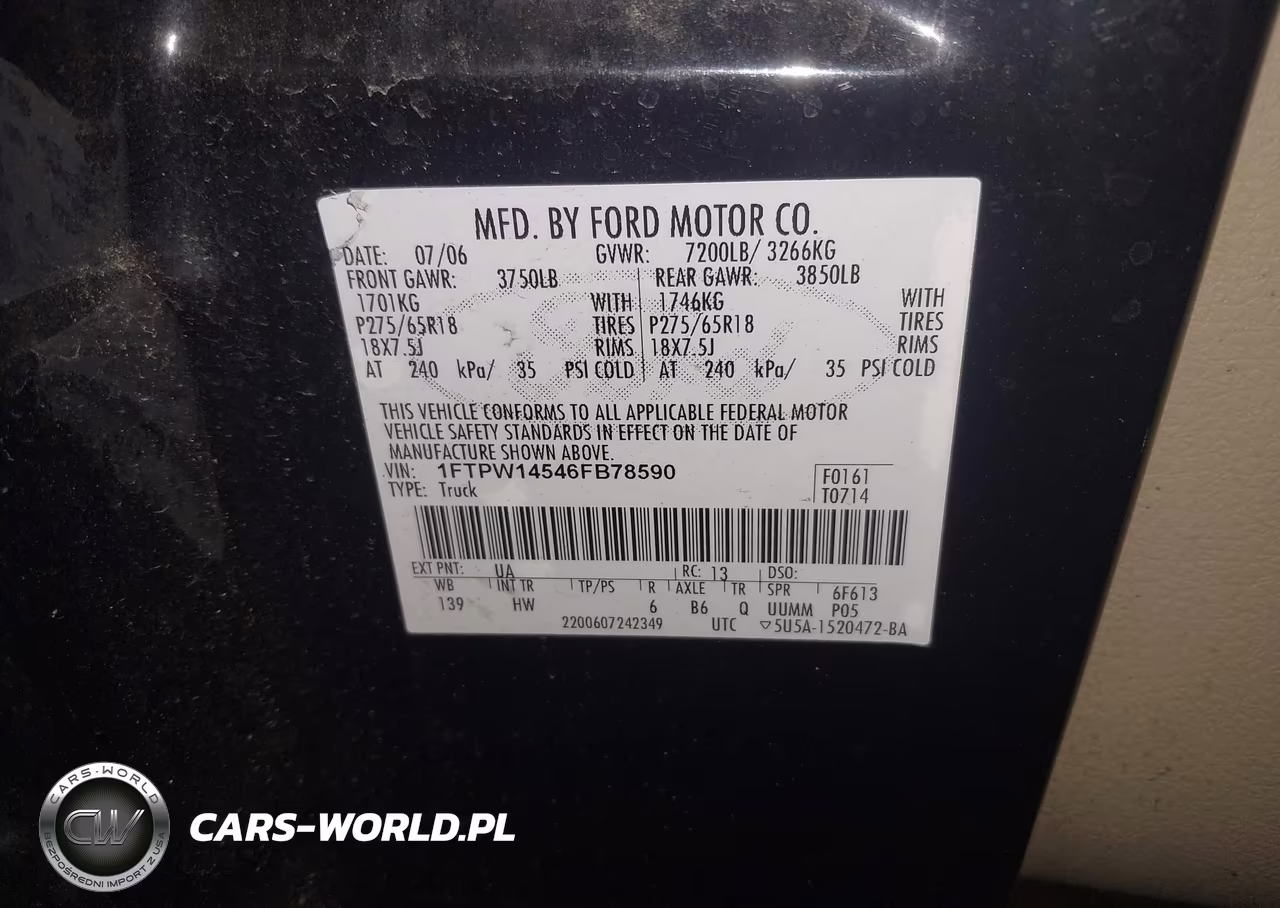 2006 Ford F-150 Fx4-Lariat-Xlt VIN:1FTPW14546FB78590 - 9