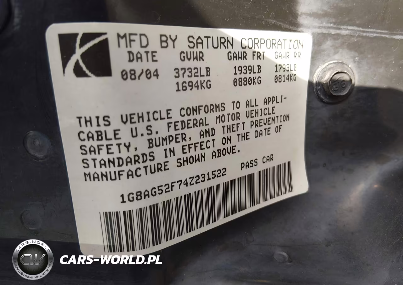 2004 Saturn Ion 1 VIN:1G8AG52F74Z231522 - 9