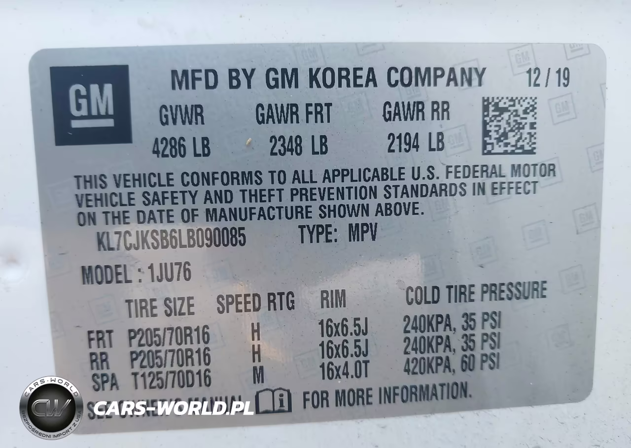 2020 Chevrolet Trax Fwd Ls VIN:KL7CJKSB6LB090085 - 9