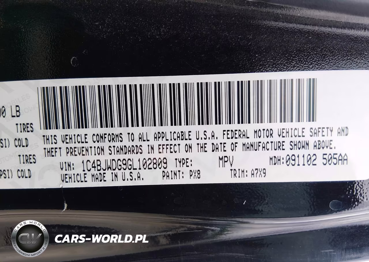 2016 Jeep Wrangler Unlimited Sport VIN:1C4BJWDG9GL102809 - 9