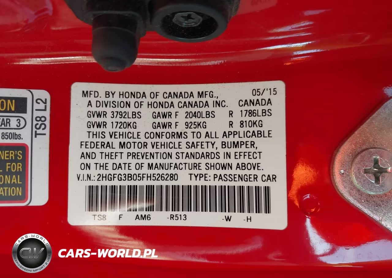 2015 Honda Civic Ex-L VIN:2HGFG3B05FH526280 - 9