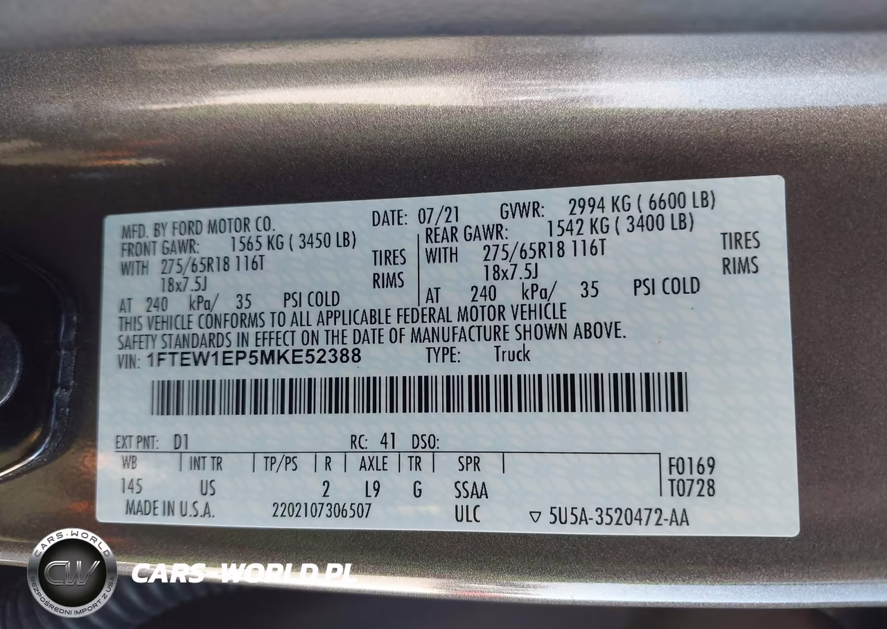 2021 Ford F-150 Xlt VIN:1FTEW1EP5MKE52388 - 9