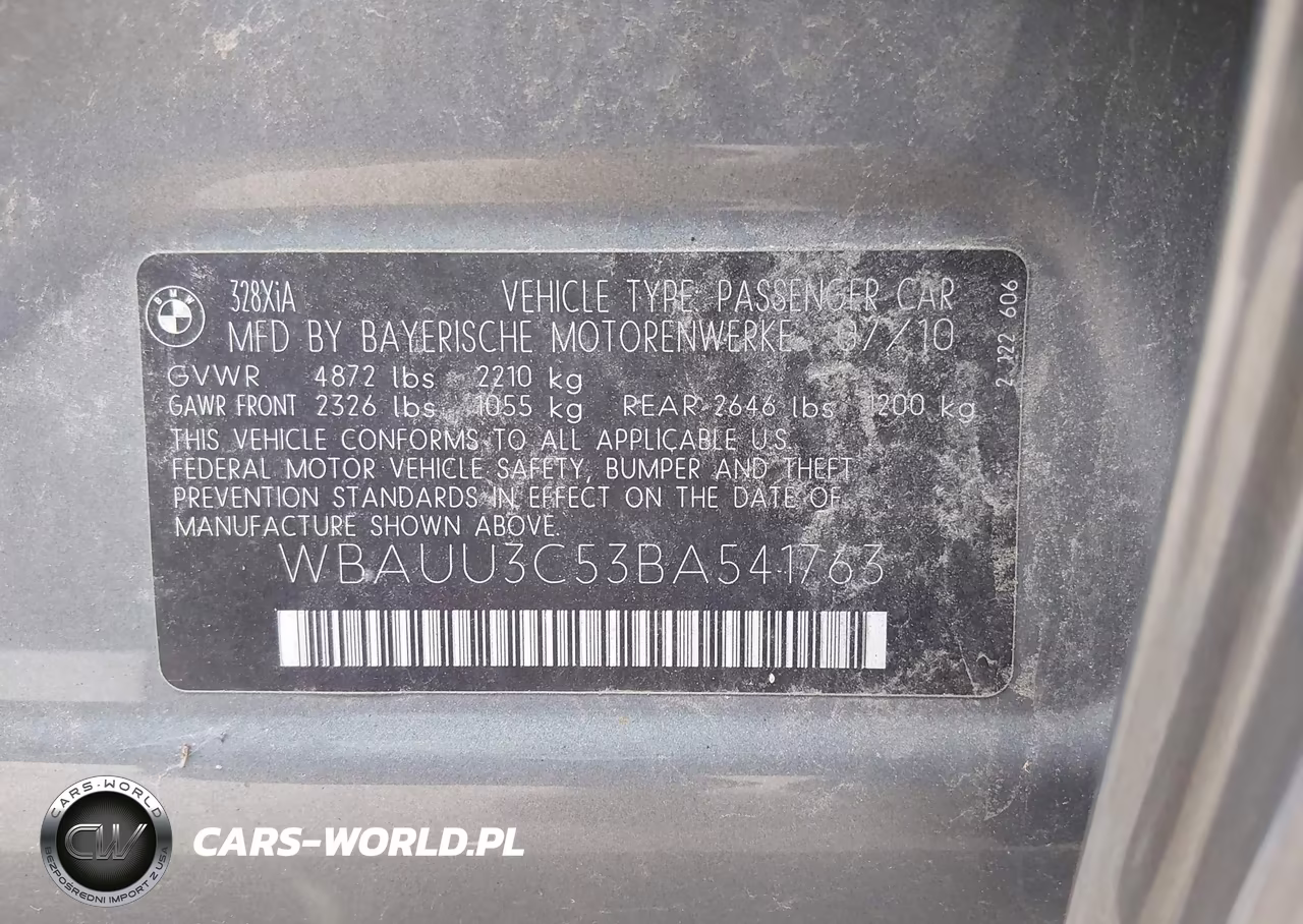2011 BMW 328I xDrive VIN:WBAUU3C53BA541763 - 9