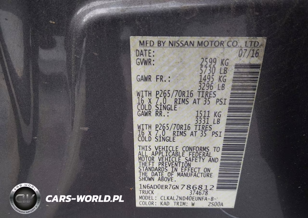 2016 Nissan Frontier Sv VIN:1N6AD0ER7GN786812 - 9