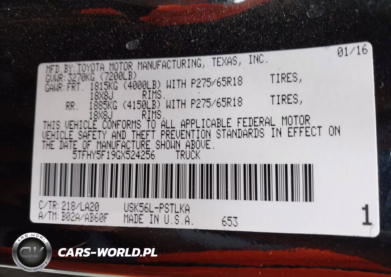 2016 Toyota Tundra Limited 5.7L V8 VIN:5TFHY5F19GX524256 - 9