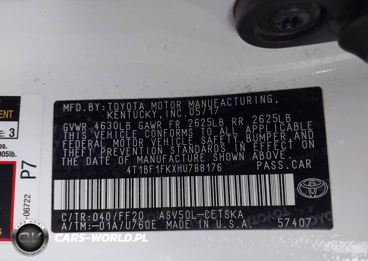 2017 Toyota Camry Se VIN:4T1BF1FKXHU788176 - 9