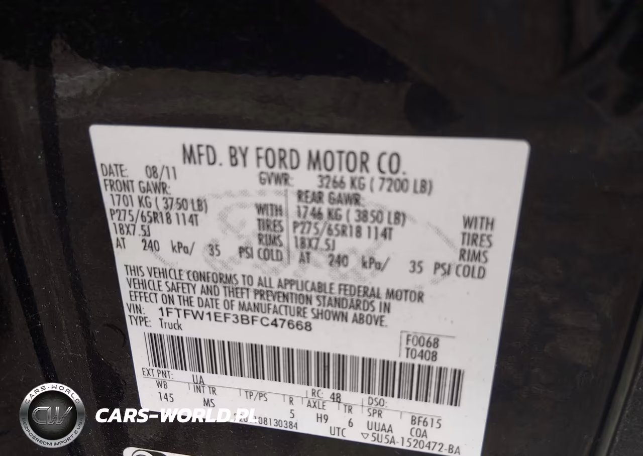 2011 Ford F-150 Xlt VIN:1FTFW1EF3BFC47668 - 9