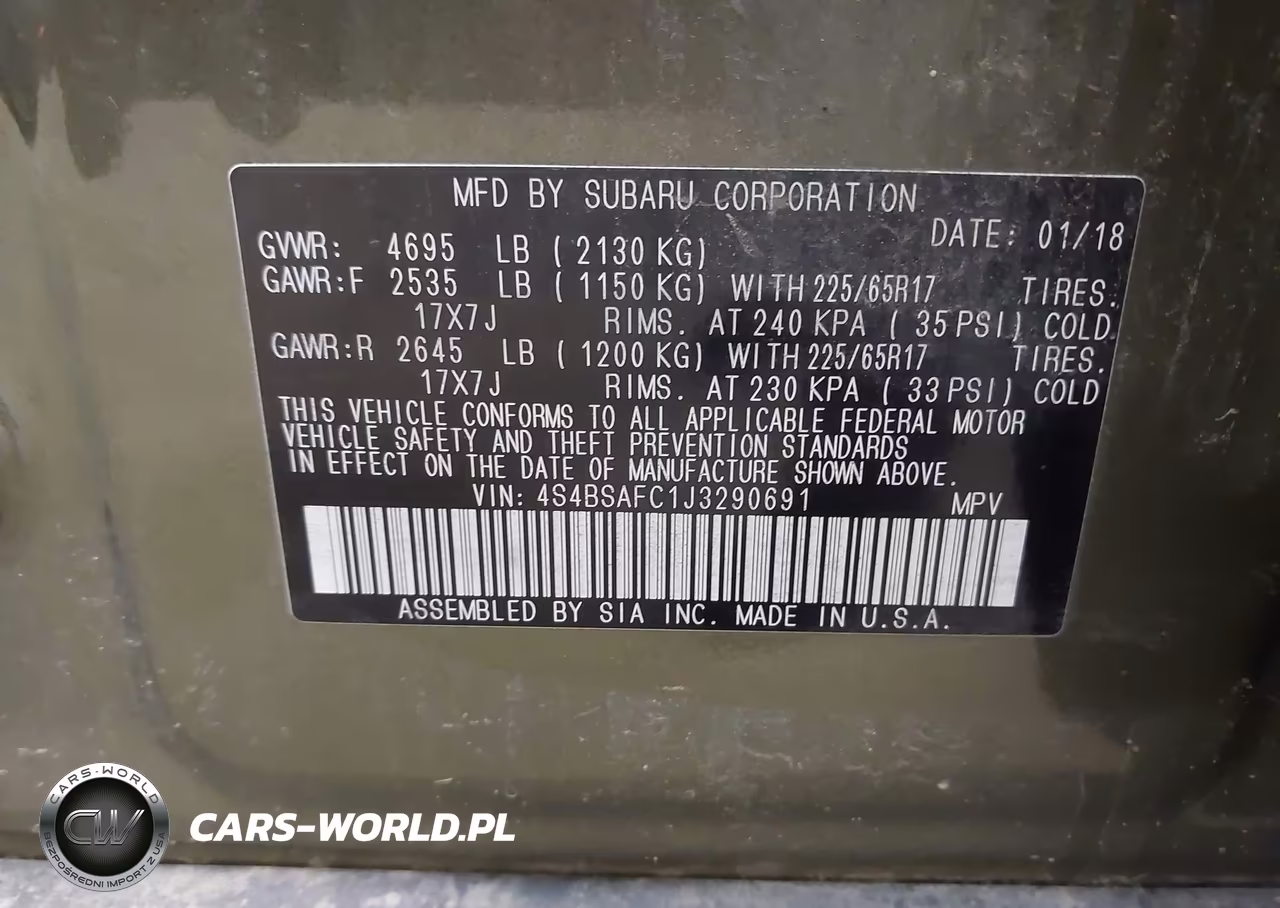 2018 Subaru Outback 2.5I Premium VIN:4S4BSAFC1J3290691 - 9