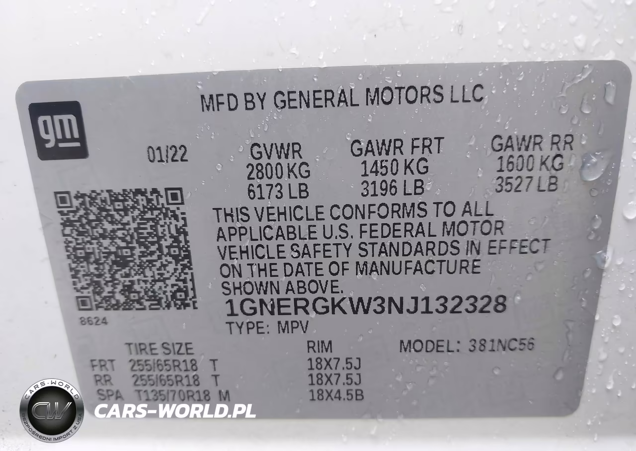 2022 Chevrolet Traverse Fwd Lt Cloth VIN:1GNERGKW3NJ132328 - 9