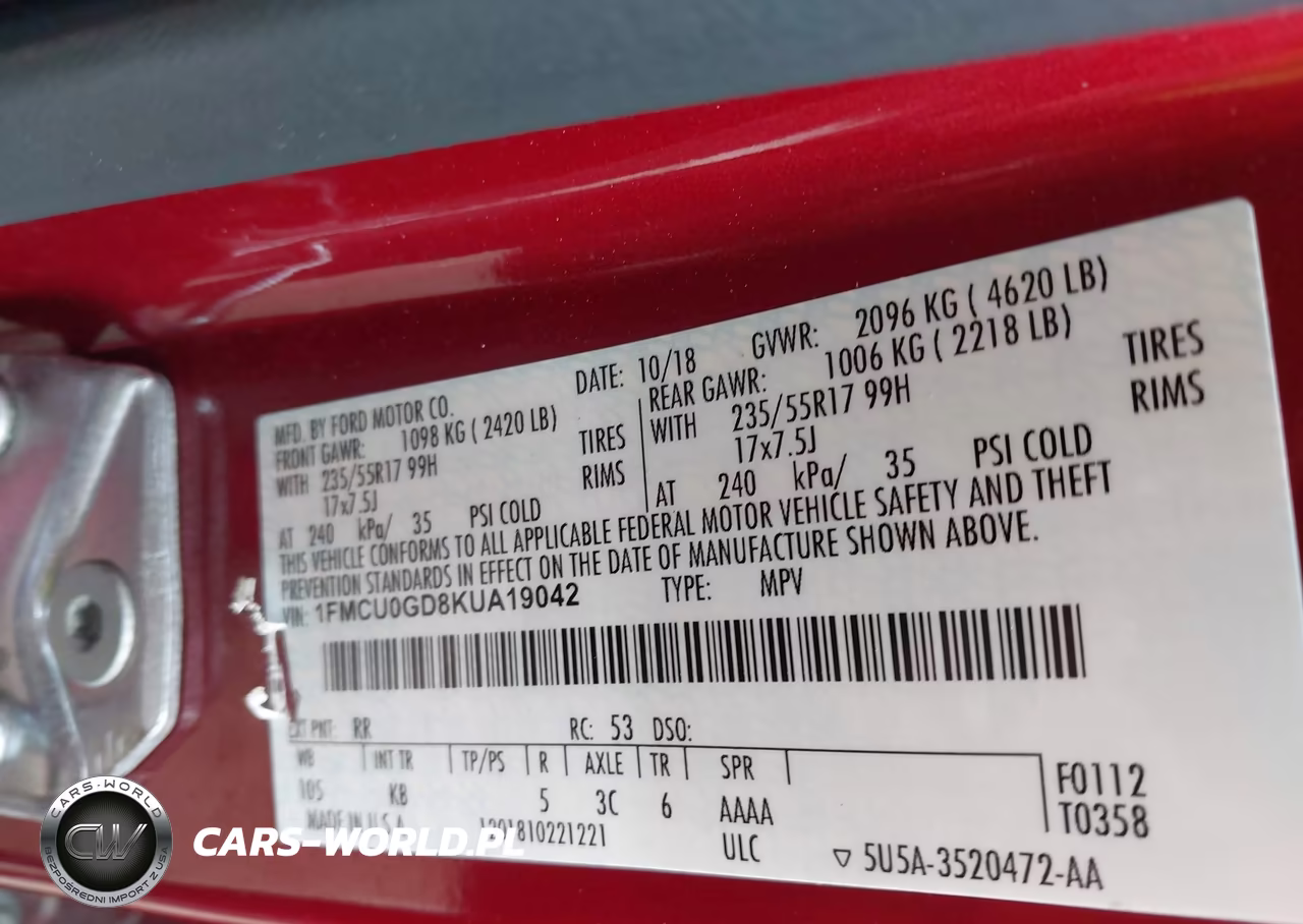 2019 Ford Escape Se VIN:1FMCU0GD8KUA19042 - 9