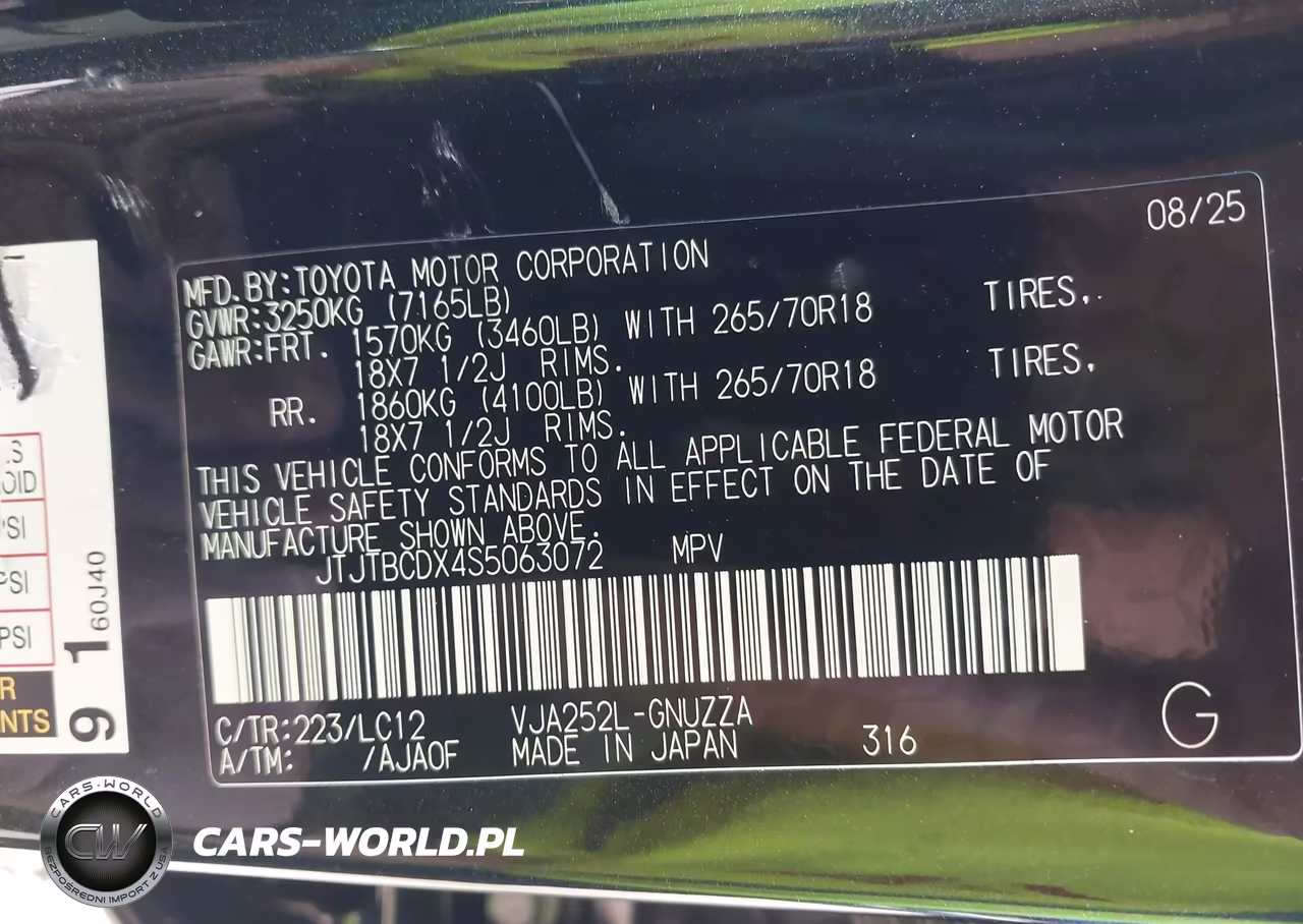 2025 Lexus Gx 550 Overtrail+ VIN:JTJTBCDX4S5063072 - 9