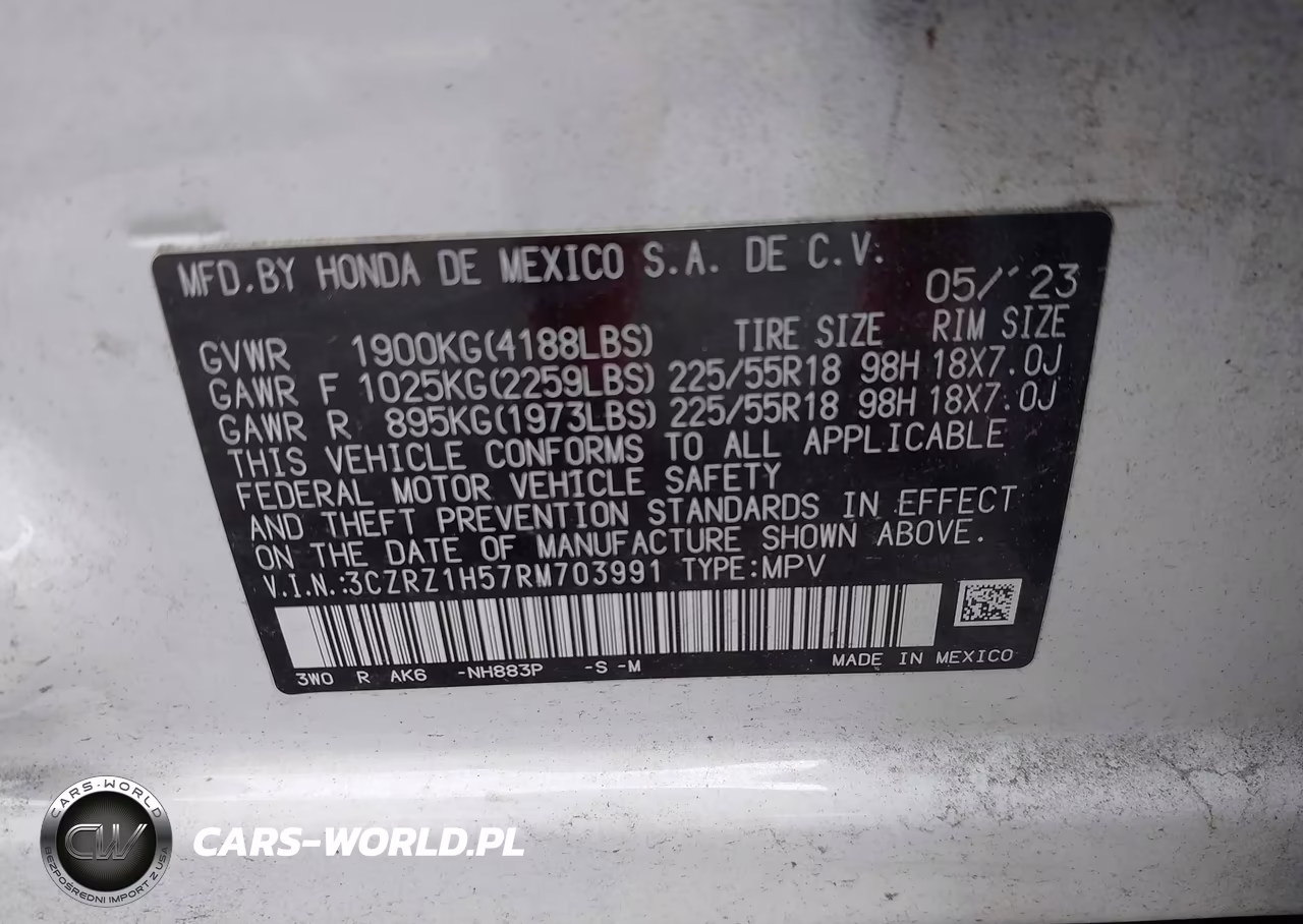 2024 Honda Hr-V 2Wd Sport-2Wd Sport W-O Bsi VIN:3CZRZ1H57RM703991 - 9