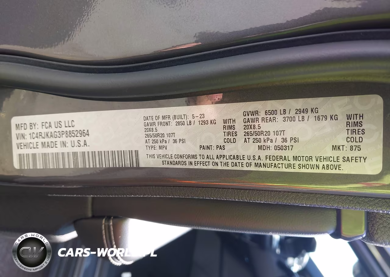 2023 Jeep Grand Cherokee L Altitude 4X4 VIN:1C4RJKAG3P8852964 - 9