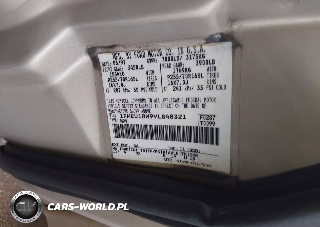 1997 Ford Expedition Eddie Bauer-Xlt VIN:1FMEU18W9VLB48321 - 9