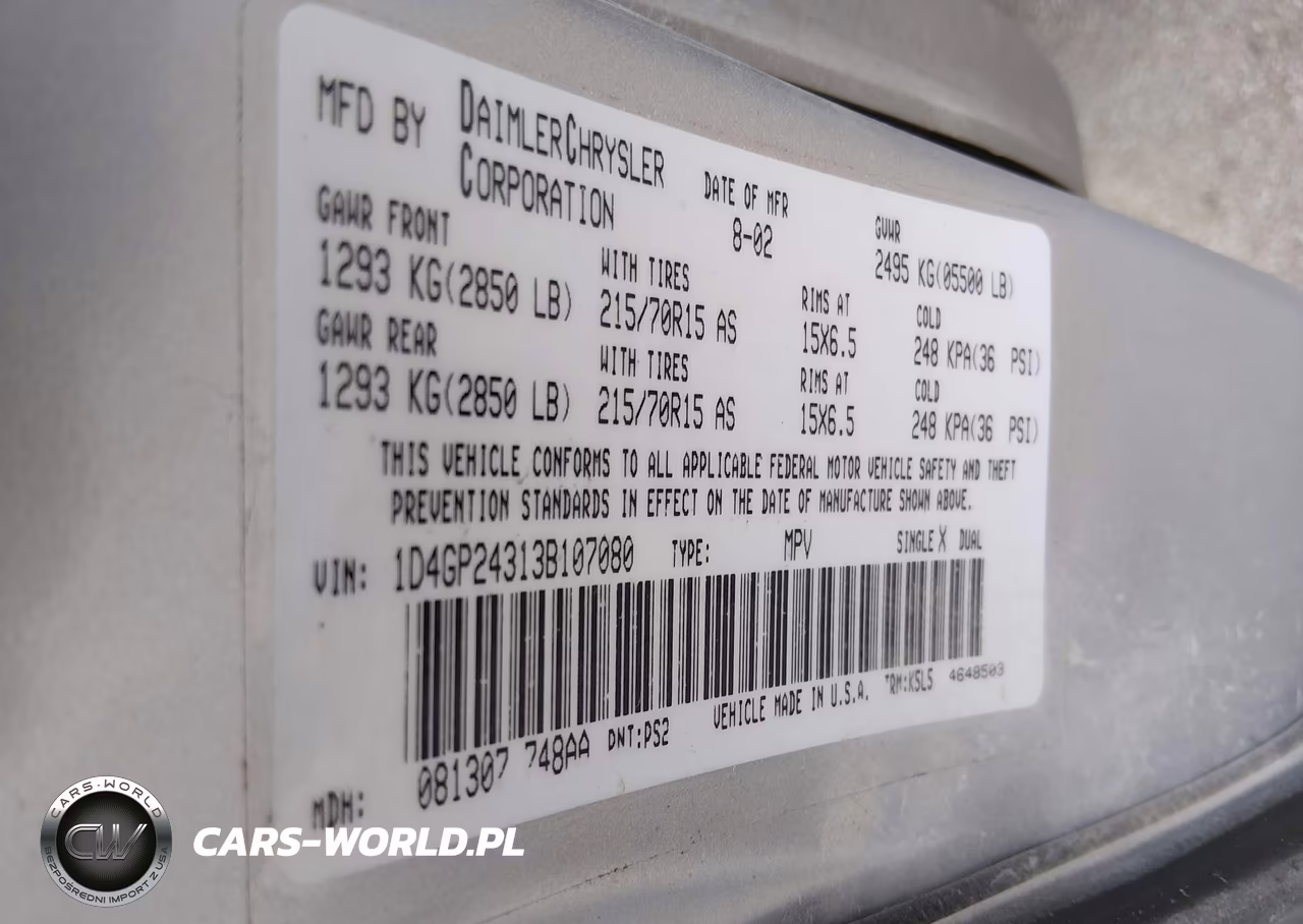2003 Dodge Grand Caravan Se VIN:1D4GP24313B107080 - 9