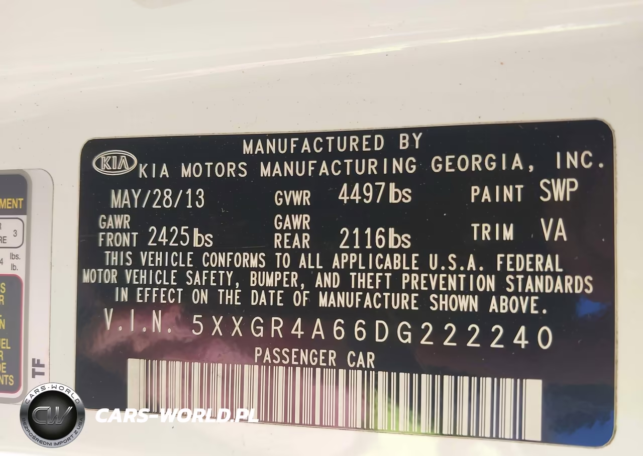 2013 Kia Optima Sx VIN:5XXGR4A66DG222240 - 9