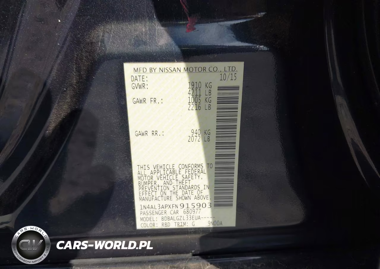 2015 Nissan Altima 2.5 S VIN:1N4AL3APXFN915903 - 9