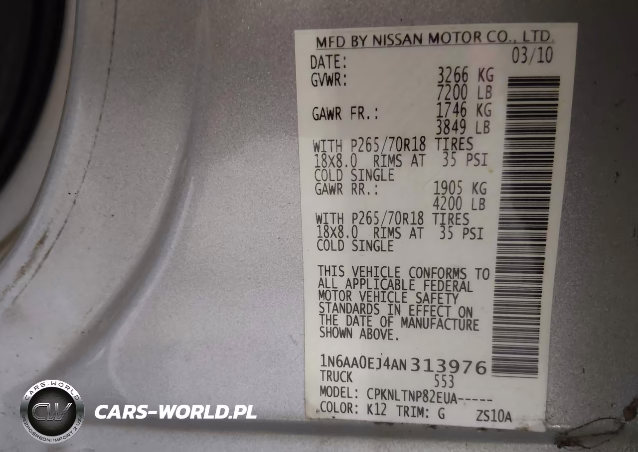 2010 Nissan Titan Se VIN:1N6AA0EJ4AN313976 - 9