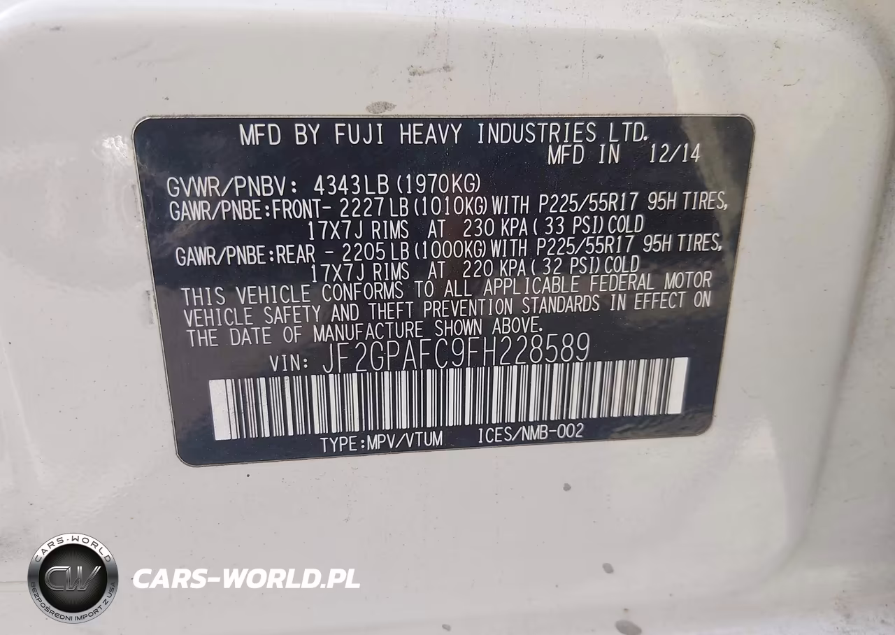 2015 Subaru Xv Crosstrek 2.0I Premium VIN:JF2GPAFC9FH228589 - 9