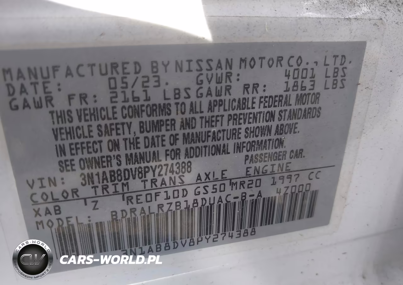 2023 Nissan Sentra Sr Xtronic Cvt VIN:3N1AB8DV8PY274388 - 9