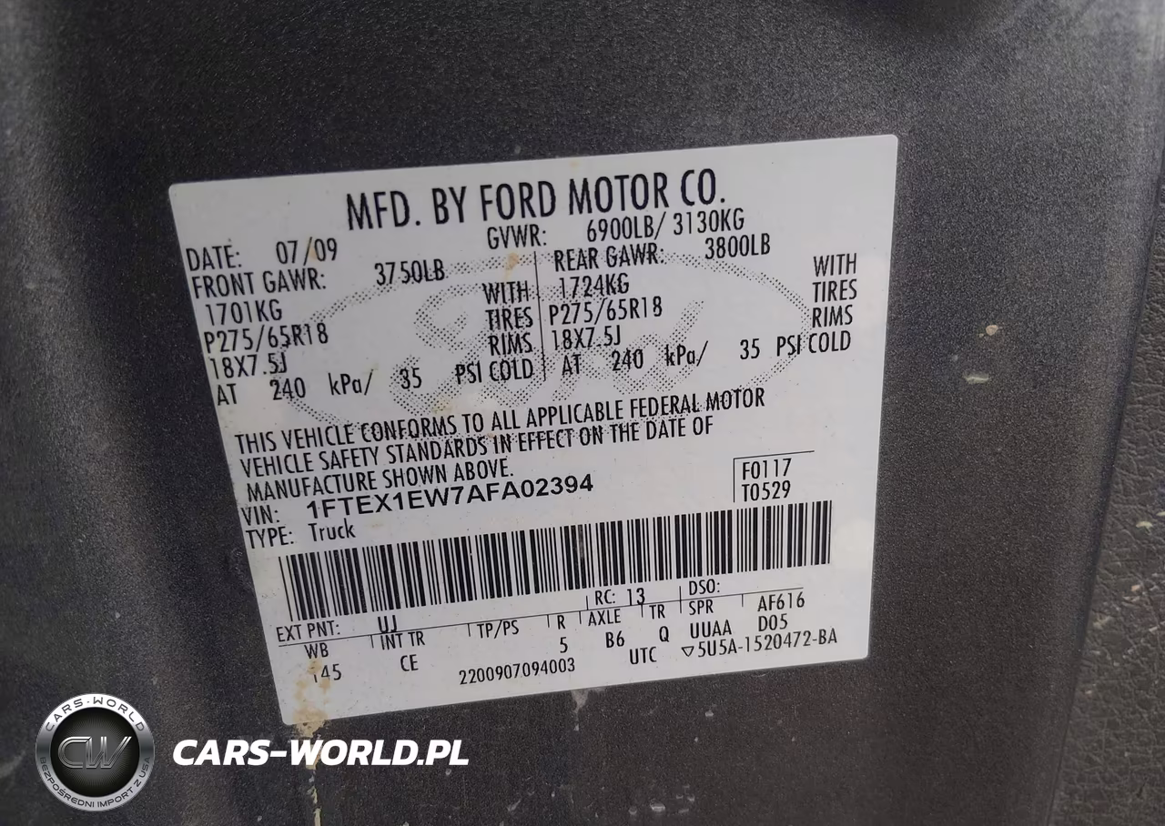 2010 Ford F-150 Stx-Xl VIN:1FTEX1EW7AFA02394 - 9