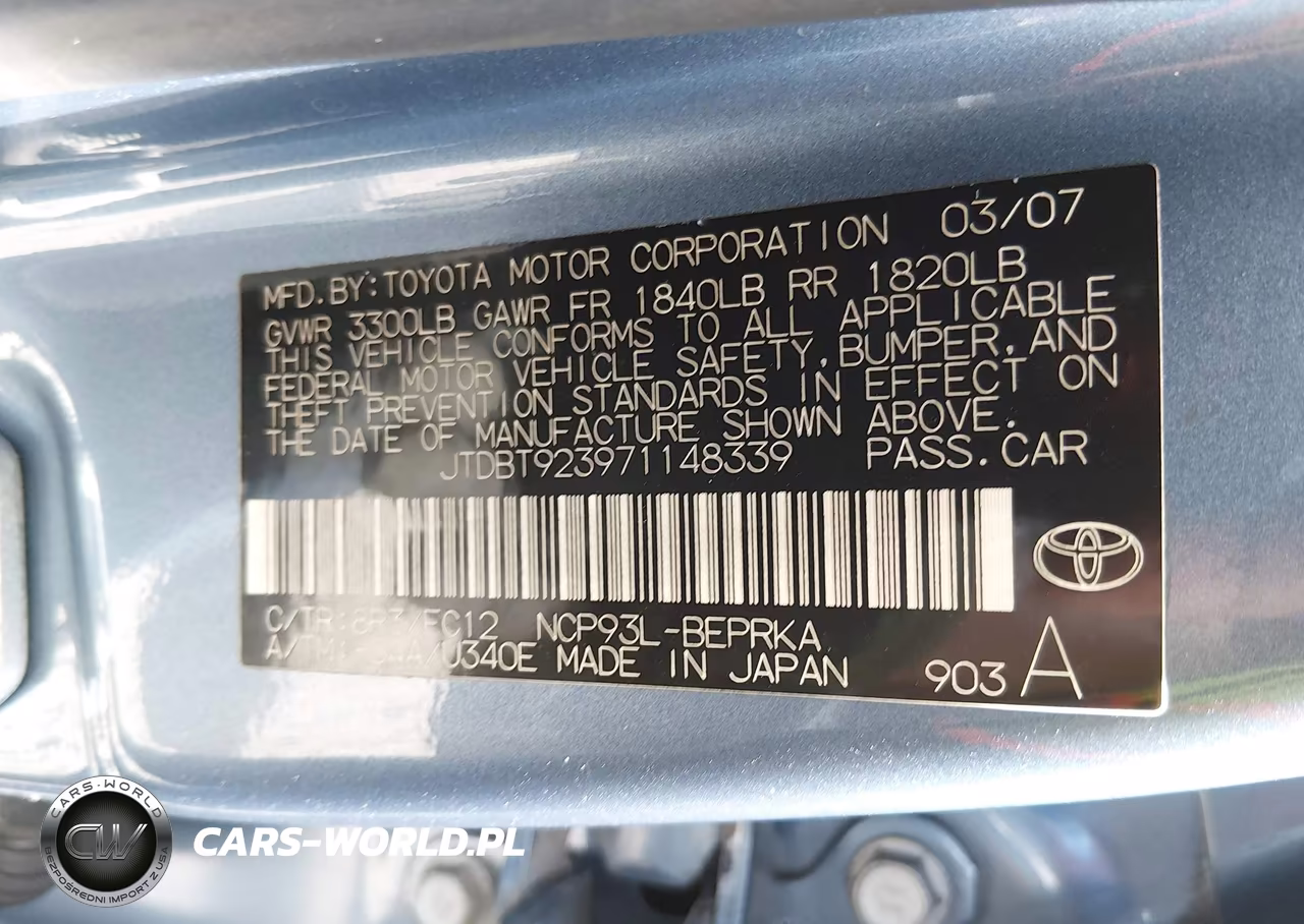2007 Toyota Yaris VIN:JTDBT923971148339 - 9