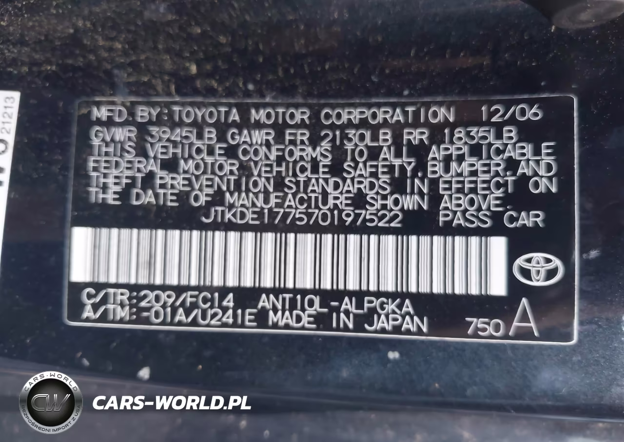 2007 Scion Tc VIN:JTKDE177570197522 - 9