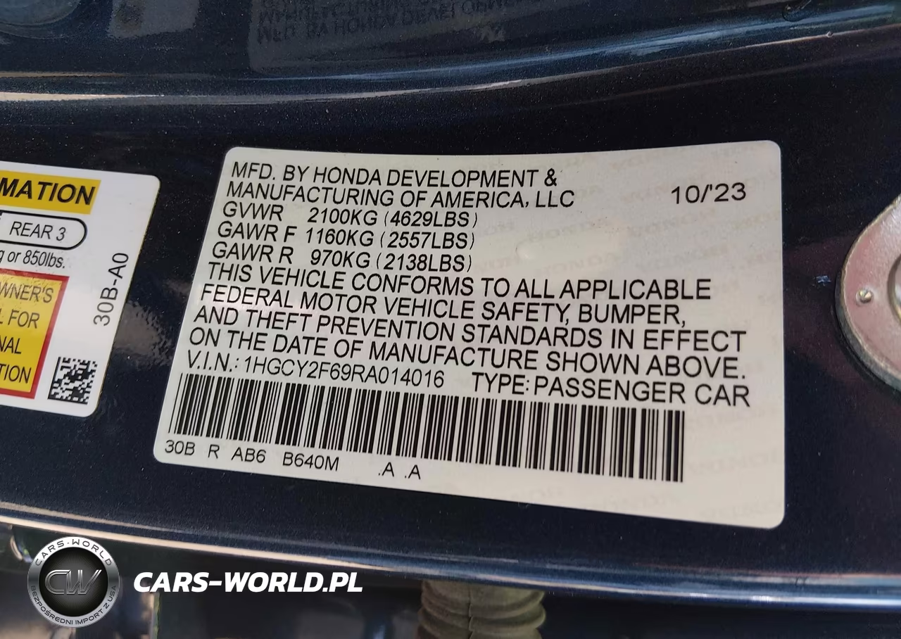 2024 Honda Accord Hybrid Ex-L VIN:1HGCY2F69RA014016 - 9