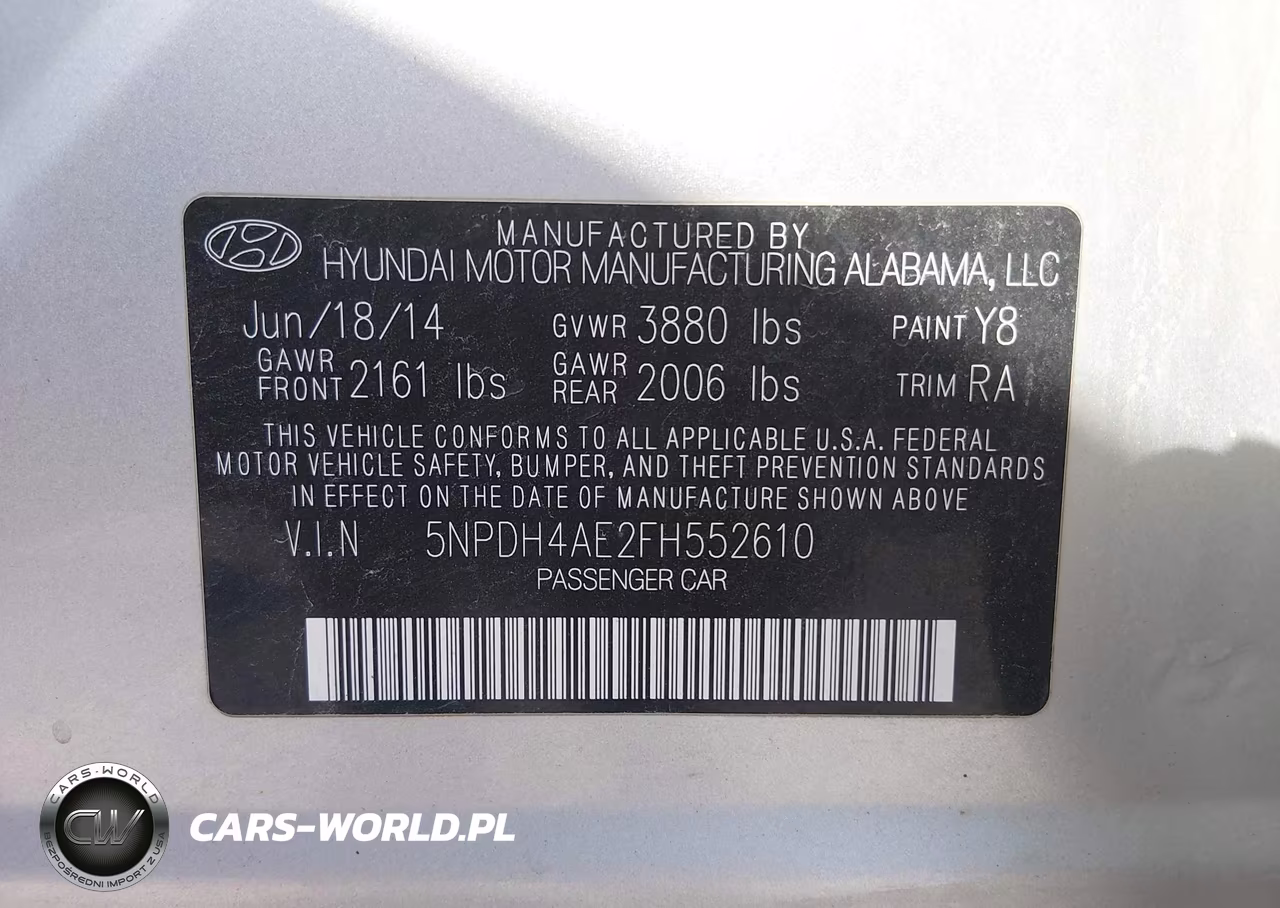 2015 Hyundai Elantra Se VIN:5NPDH4AE2FH552610 - 9