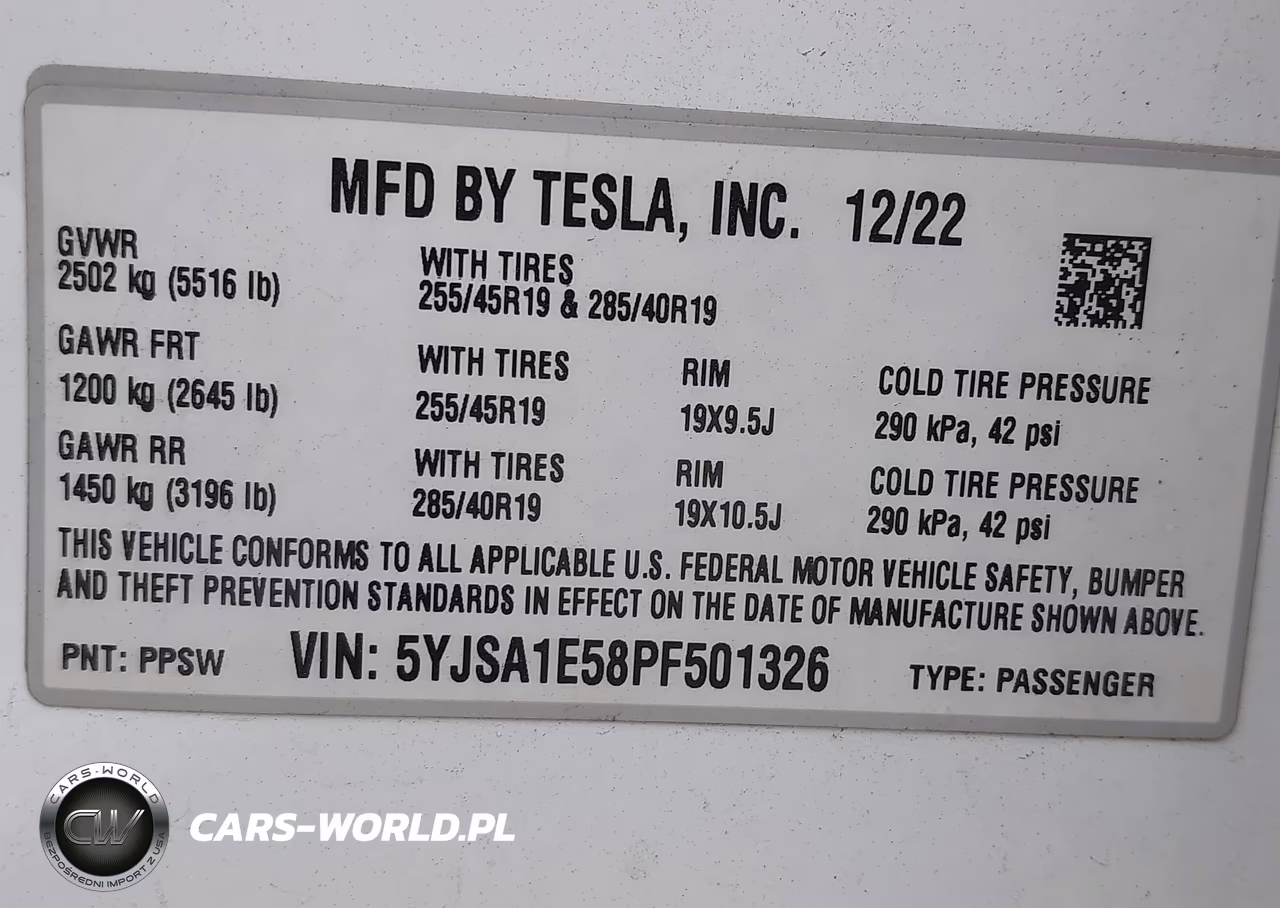 2023 Tesla Model S Dual Motor All-Wheel Drive-Standard Range VIN:5YJSA1E58PF501326 - 9