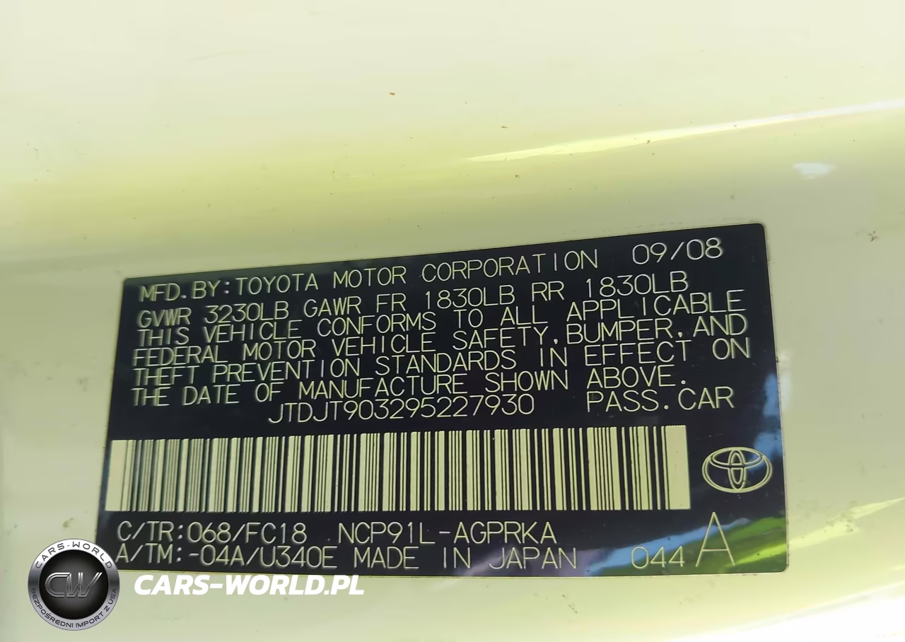 2009 Toyota Yaris VIN:JTDJT903295227930 - 9