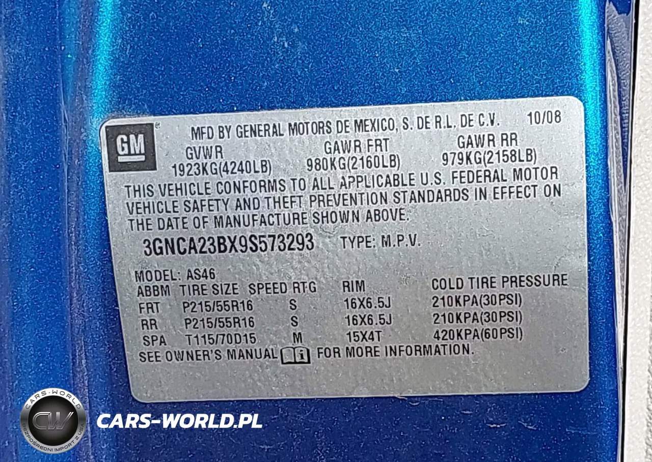 2009 Chevrolet Hhr Lt VIN:3GNCA23BX9S573293 - 9