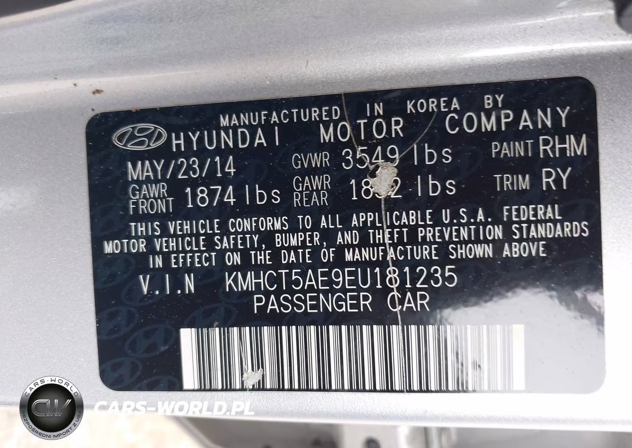 2014 Hyundai Accent Gs VIN:KMHCT5AE9EU181235 - 9