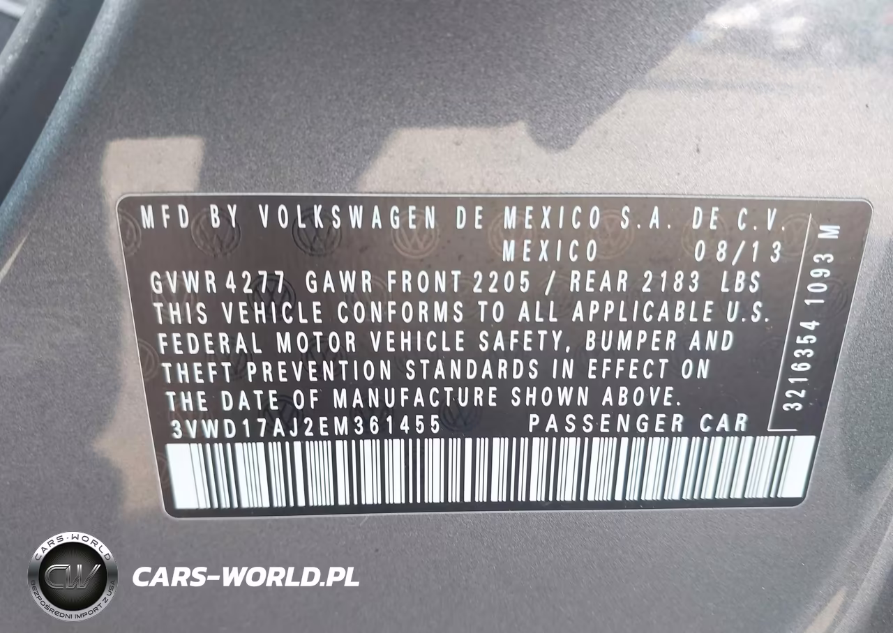 2014 Volkswagen Jetta 1.8T Se VIN:3VWD17AJ2EM361455 - 9