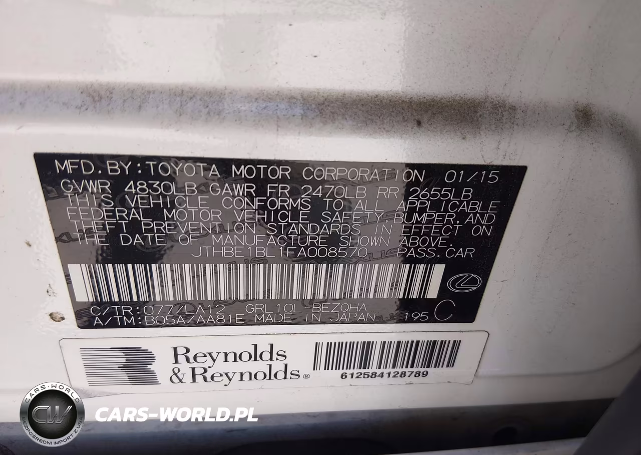 2015 Lexus Gs 350 VIN:JTHBE1BL1FA008570 - 9