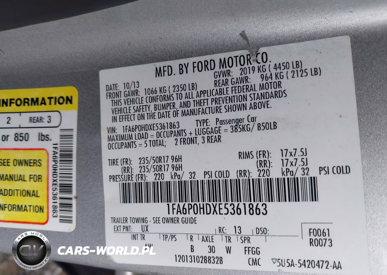 2014 Ford Fusion Se VIN:1FA6P0HDXE5361863 - 9