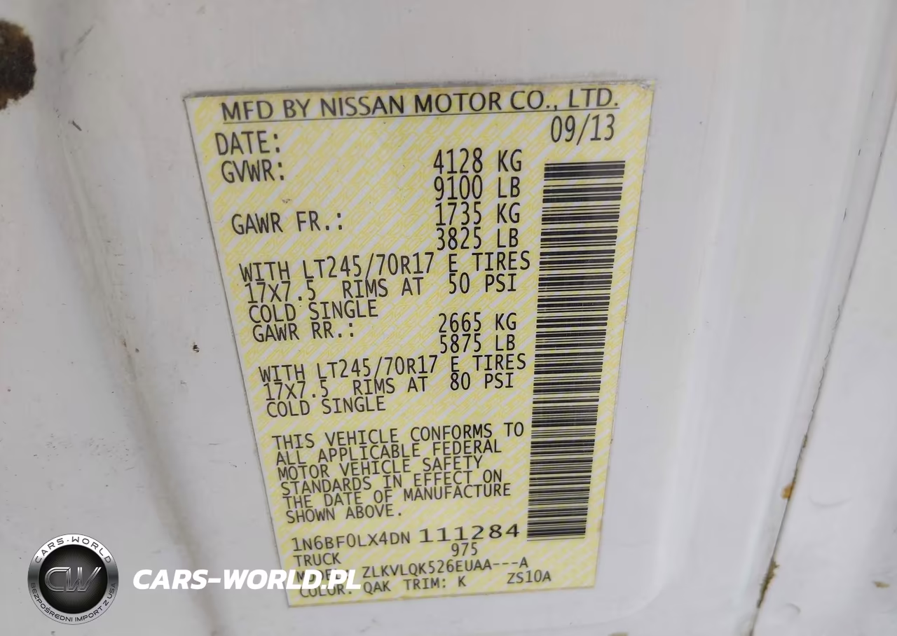 2013 Nissan Nv Cargo Nv2500 Hd S V6 VIN:1N6BF0LX4DN111284 - 9