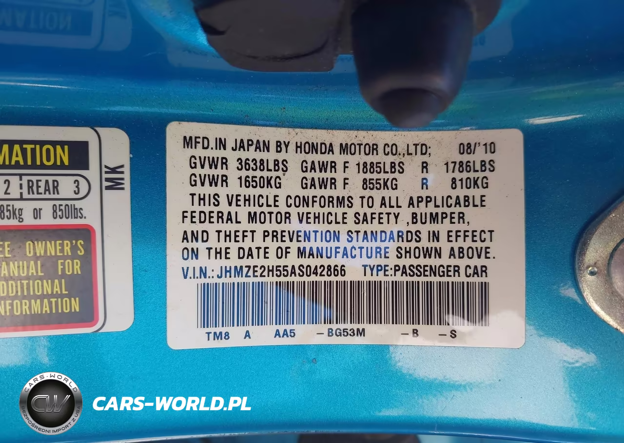 2010 Honda Insight Lx VIN:JHMZE2H55AS042866 - 9