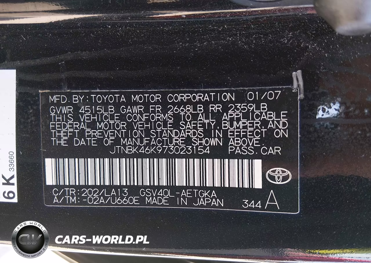 2007 Toyota Camry Xle V6 VIN:JTNBK46K973023154 - 9